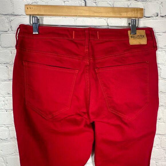 Hollister Jeans Womens 15S Red High rise Vintage Flare Wide Leg Hippie Boho NEW - Picture 6 of 10